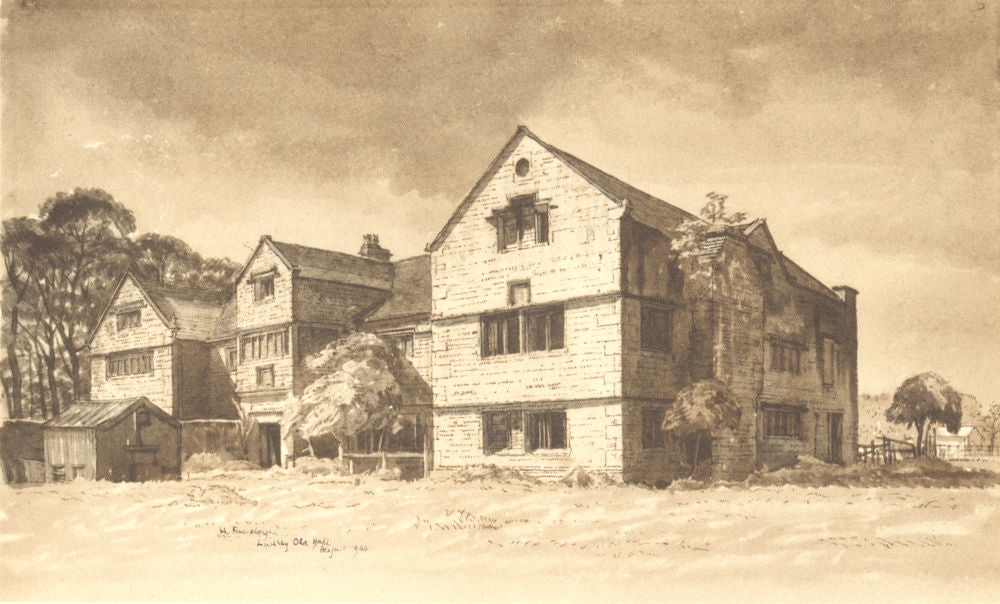 CHERRY TREE. Livesey Old Hall. Lancashire. By W Fairclough 1948 print
